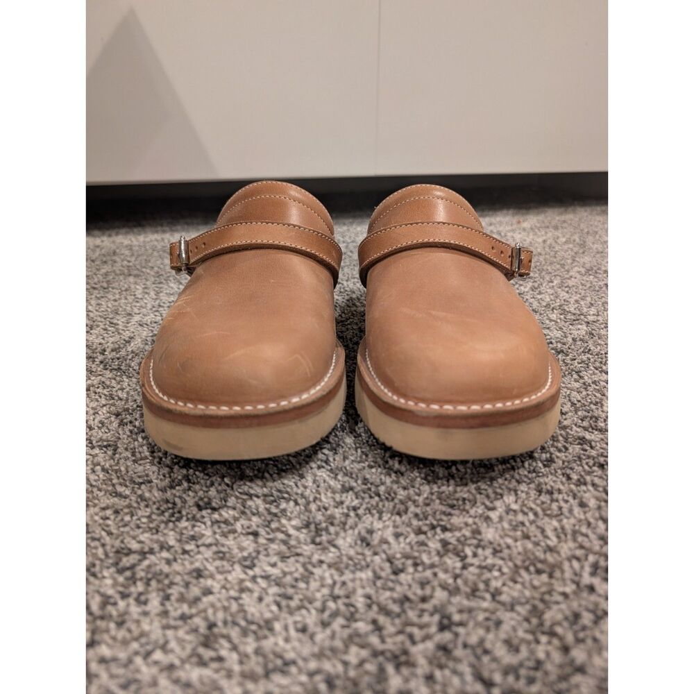 Zerrows Sabot Clog Sandal Men’s 10 Natural Latigo Leather Vibram Made in Japan